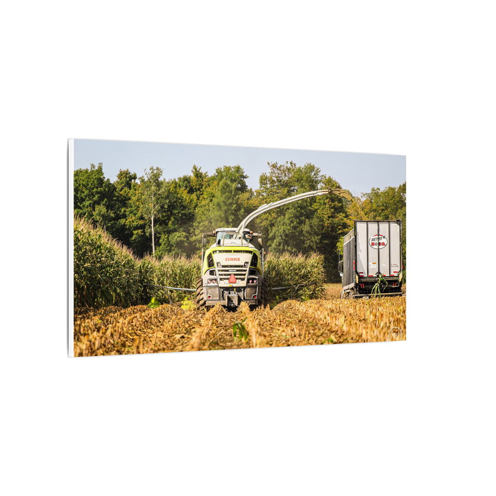 Claas Chopping Corn Matte Canvas Print — Agricultural Field Machinery Wall Art