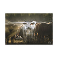 Longhorn Cattle Matte Canvas Wall Art — Rustic Ranch Decor