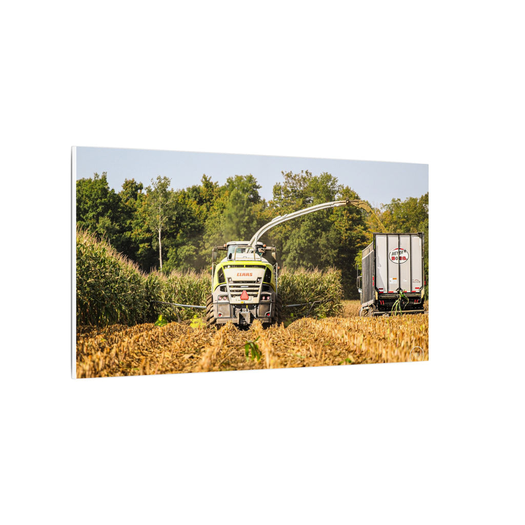 Claas Chopping Corn Matte Canvas Print — Agricultural Field Machinery Wall Art