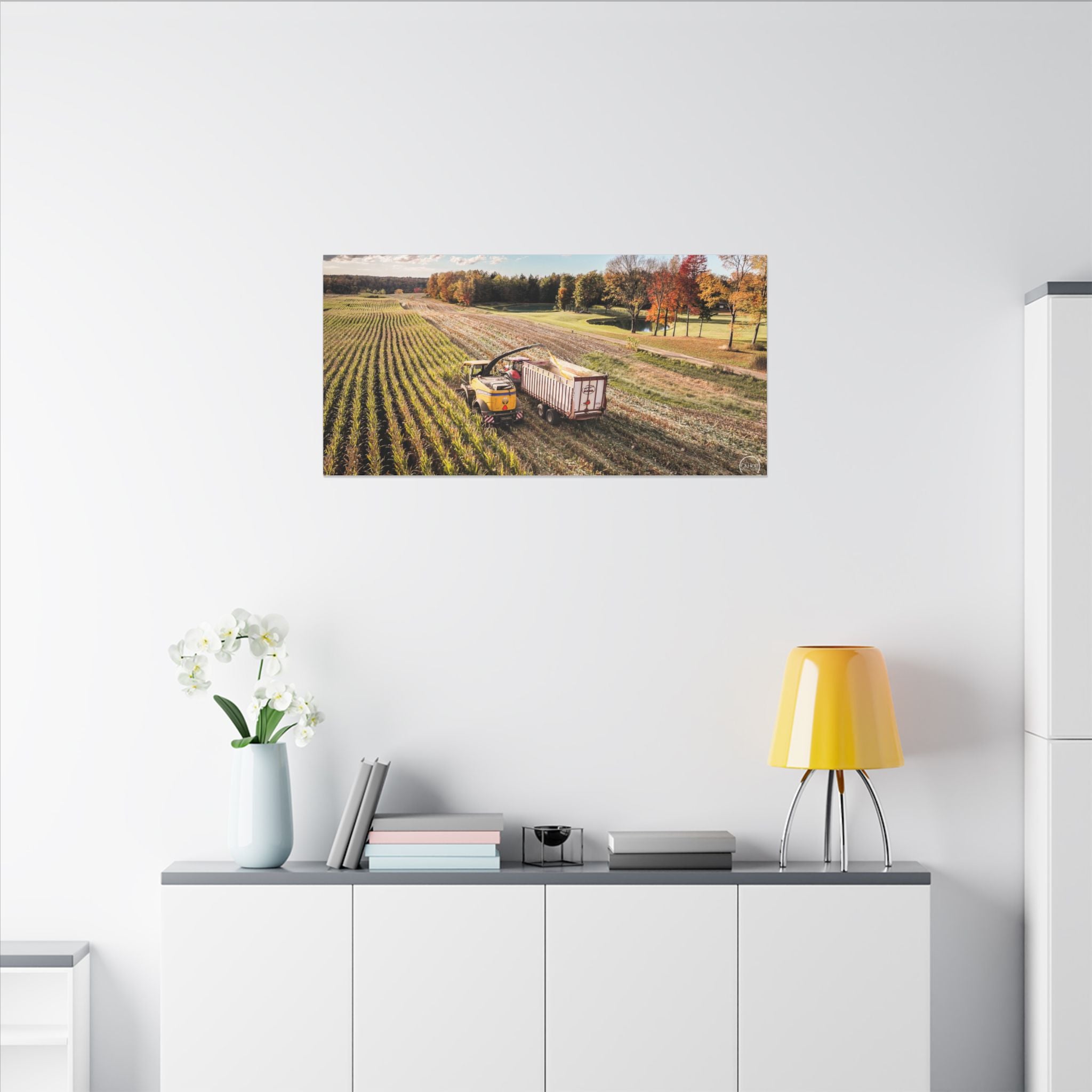 New Holland Chopper, Fall Canvas Print — Autumn Farm Landscape Wall Art