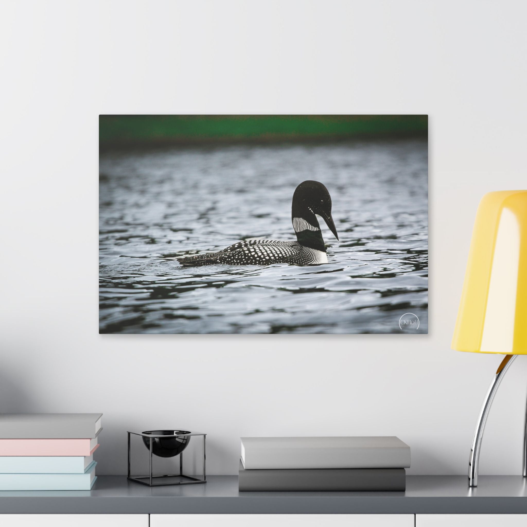 Loon on Lake — Classic Stretched Canvas Wall Art