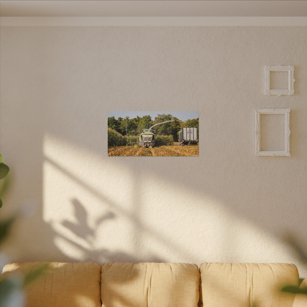 Claas Chopping Corn Matte Canvas Print — Agricultural Field Machinery Wall Art