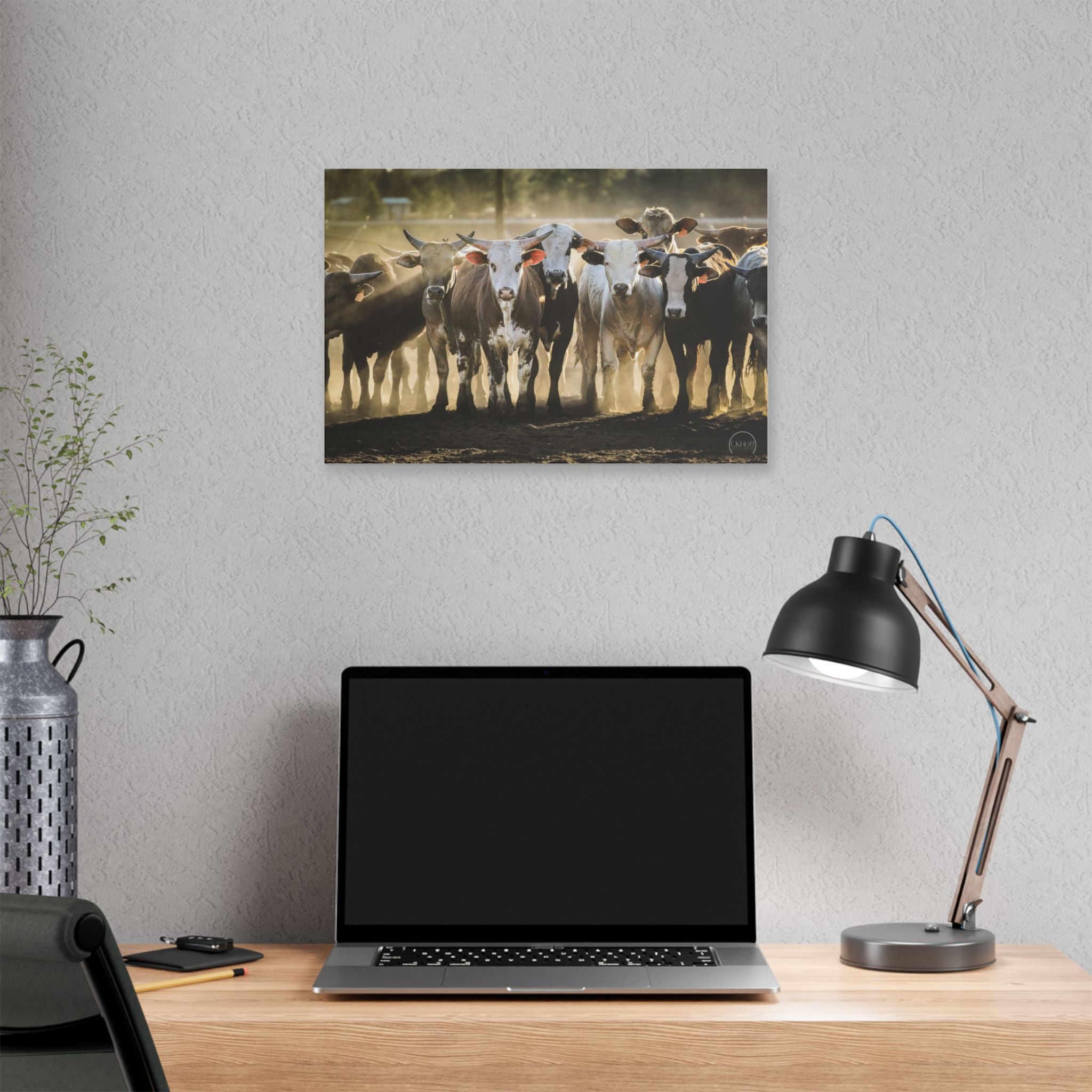 Rustic Cattle Herd Canvas Print — Farmhouse Wall Art