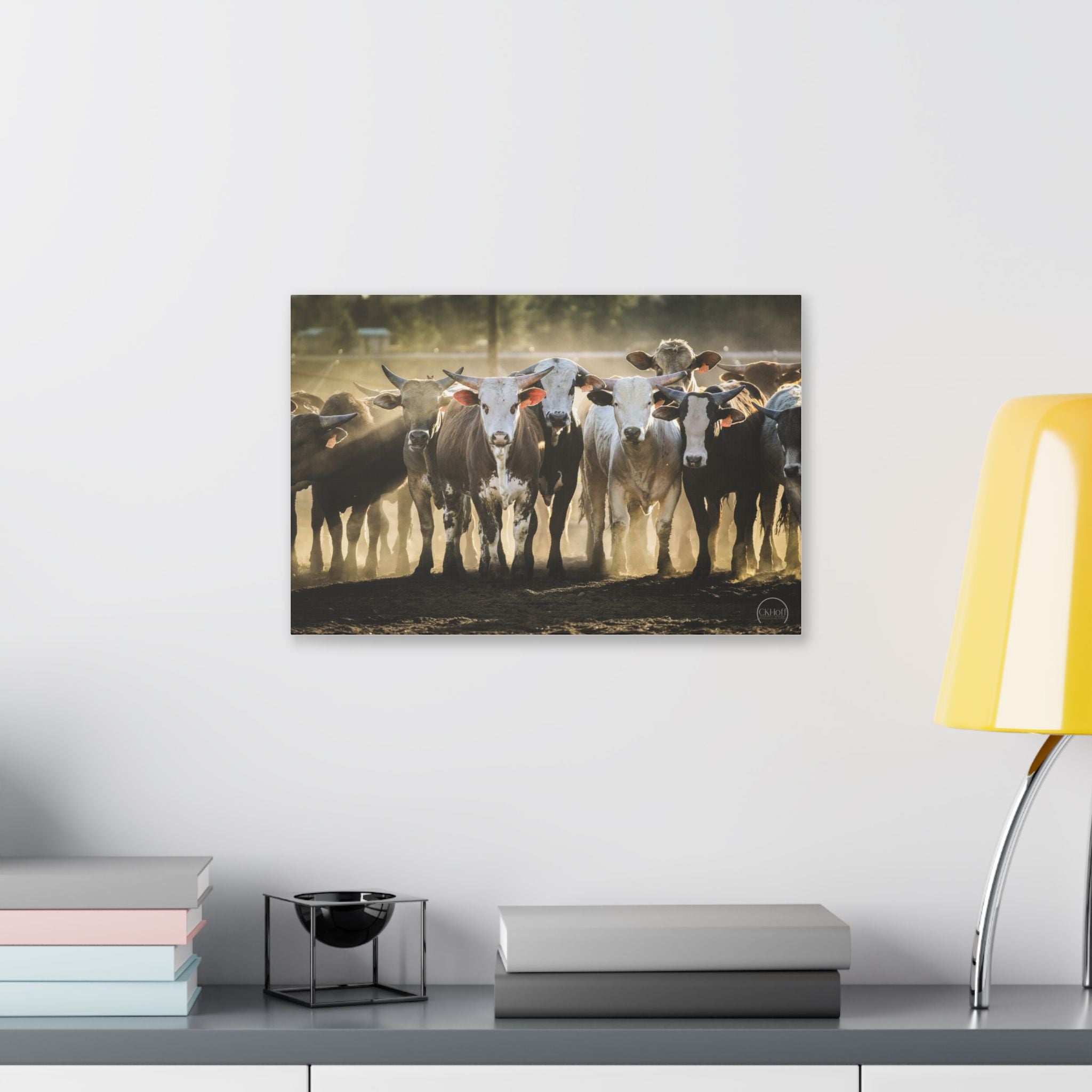 Rustic Cattle Herd Canvas Print — Farmhouse Wall Art